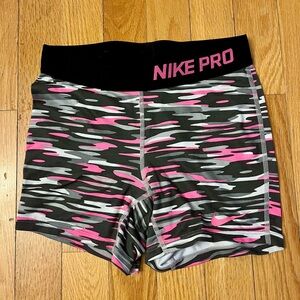 Nike Pro Black and Pink Waistband Shorts